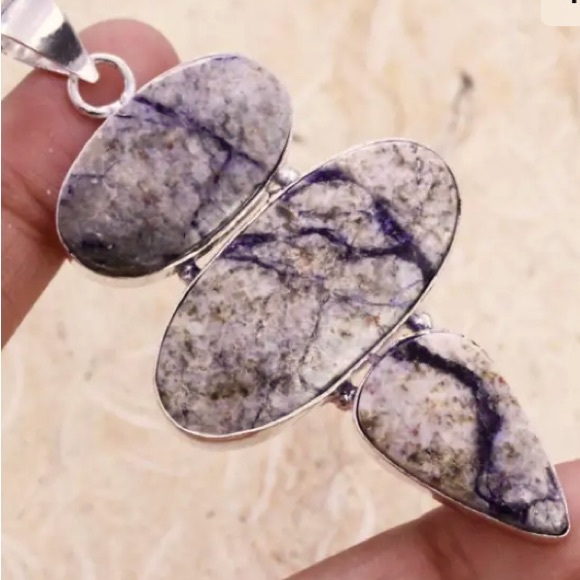 TIFFANY JASPER Pendant!!! Handmade Ethnic jewelry!!!! - Picture 1 of 9